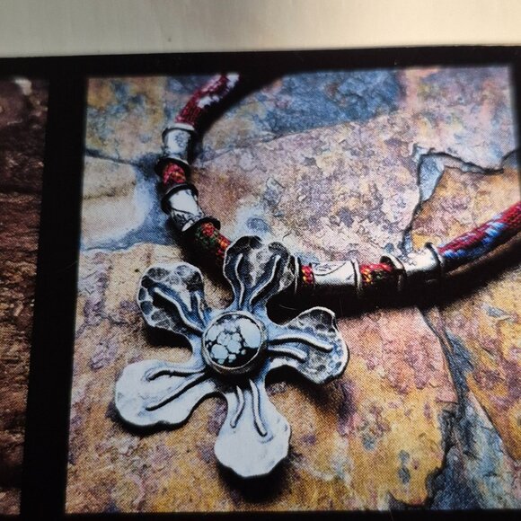 Amanda Brittin Leather cord and SS Necklace.  17 Inches. - Picture 6 of 9